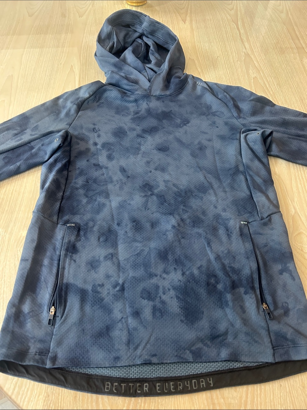 Lululemon Men's Navy Tie-Dye Hooded Pullover
